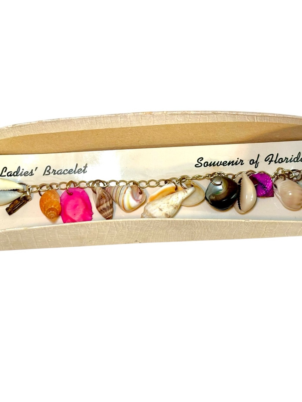 Vintage Florida Seashell Charm Bracelet in Box - Picture 9 of 9